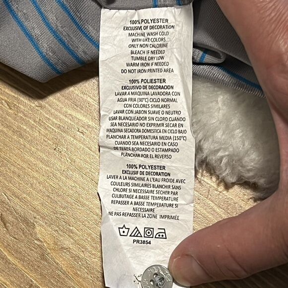 PGA Tour Mens Golf Athletic Fit Polo Shirt Size 2XL Gray Blue Striped Shirt - Picture 7 of 12